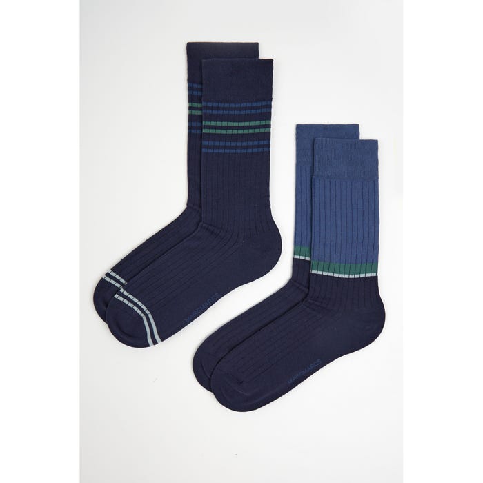 Marcmarcs-2-pack sokken rib strepen - MarcMarcs
