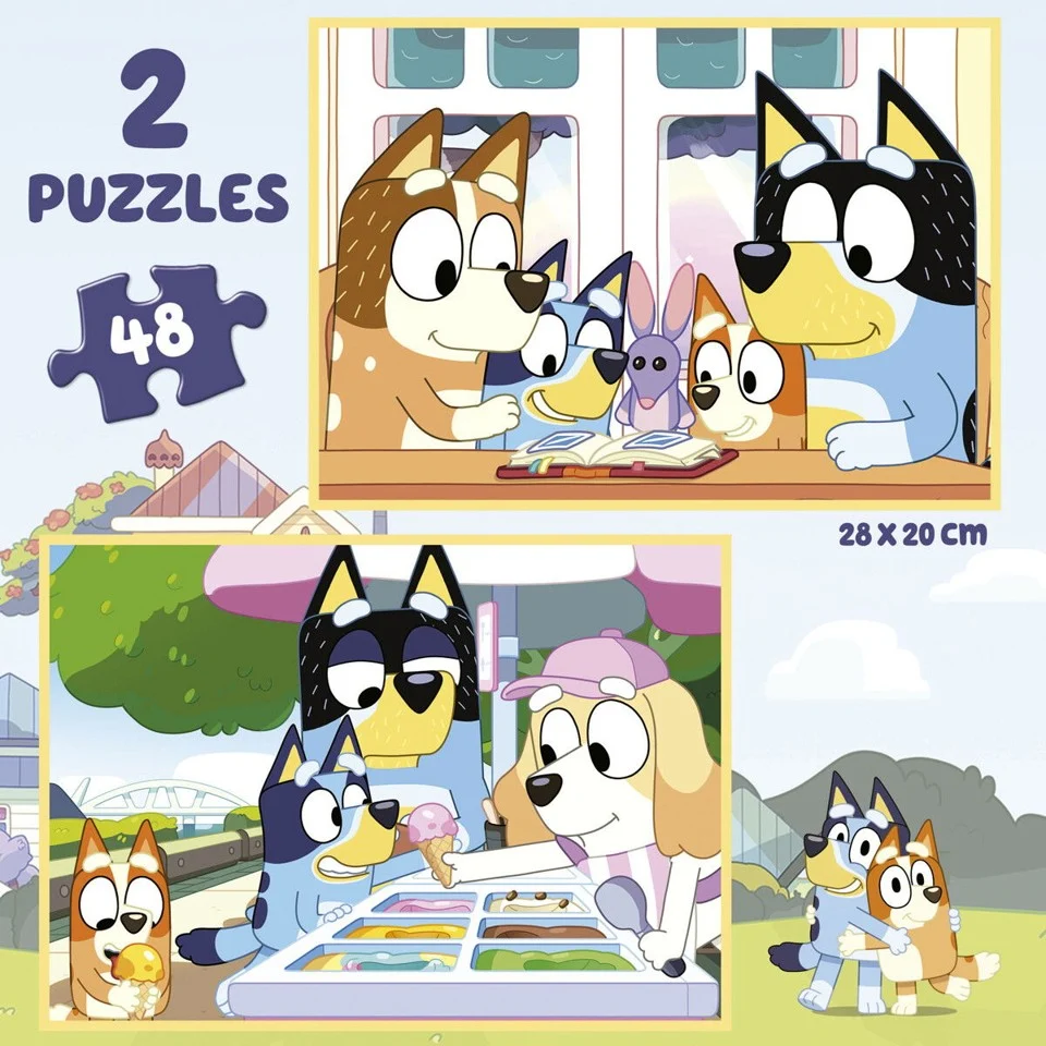 Puzzle Kuffert 2x48 - Bluey