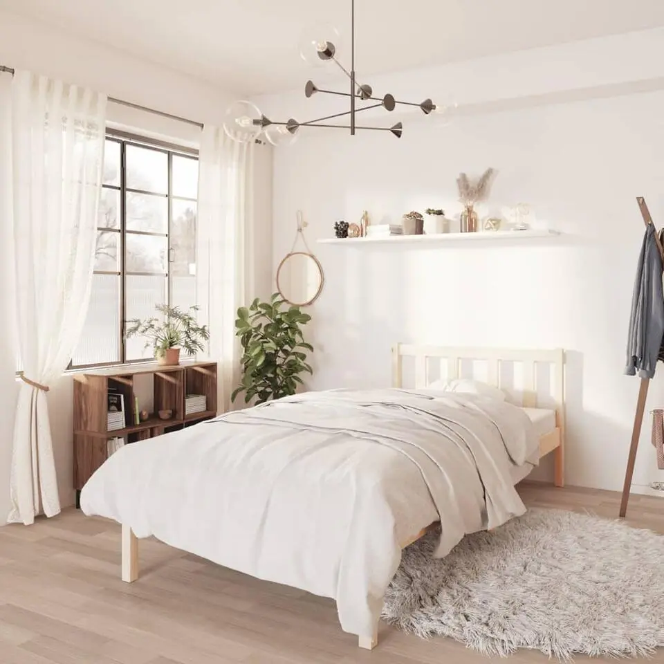 vidaXL - Bed frame - Bruin - Grenenhout - 90 x 200 cm