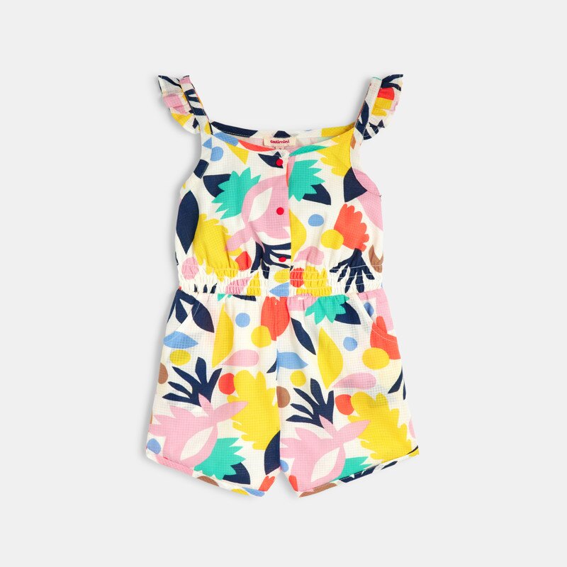 Combishort bébé fille à motifs abstraits blanc Catimini Blanc