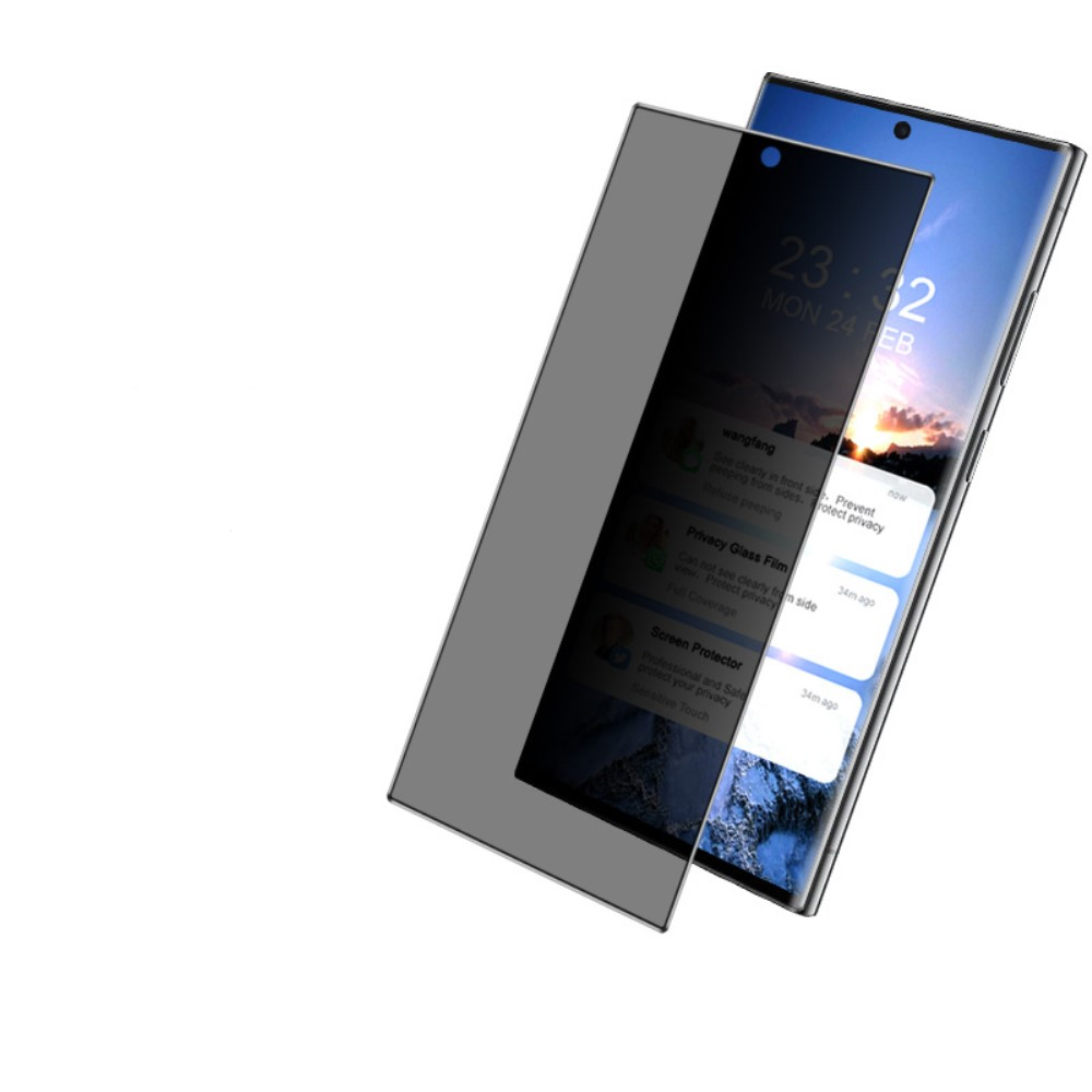 Samsung Galaxy S24 Ultra Privacy Vollbild Panzer Glas Display mit Rahmen