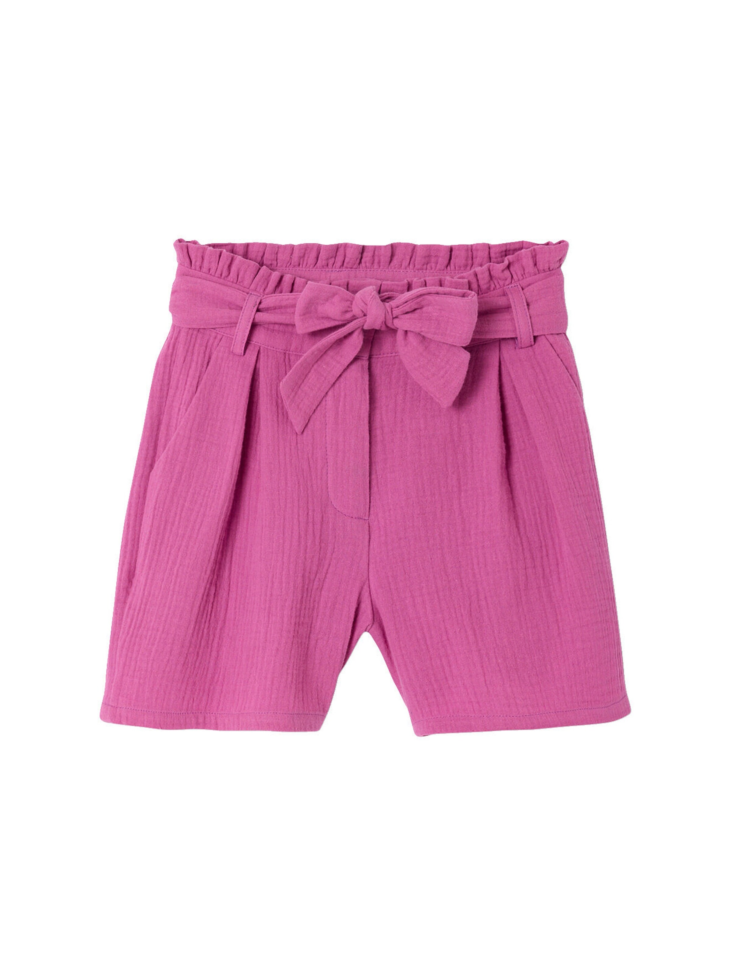 Vertbaudet Mädchen Musselin-Shorts mit Gürtel violett
