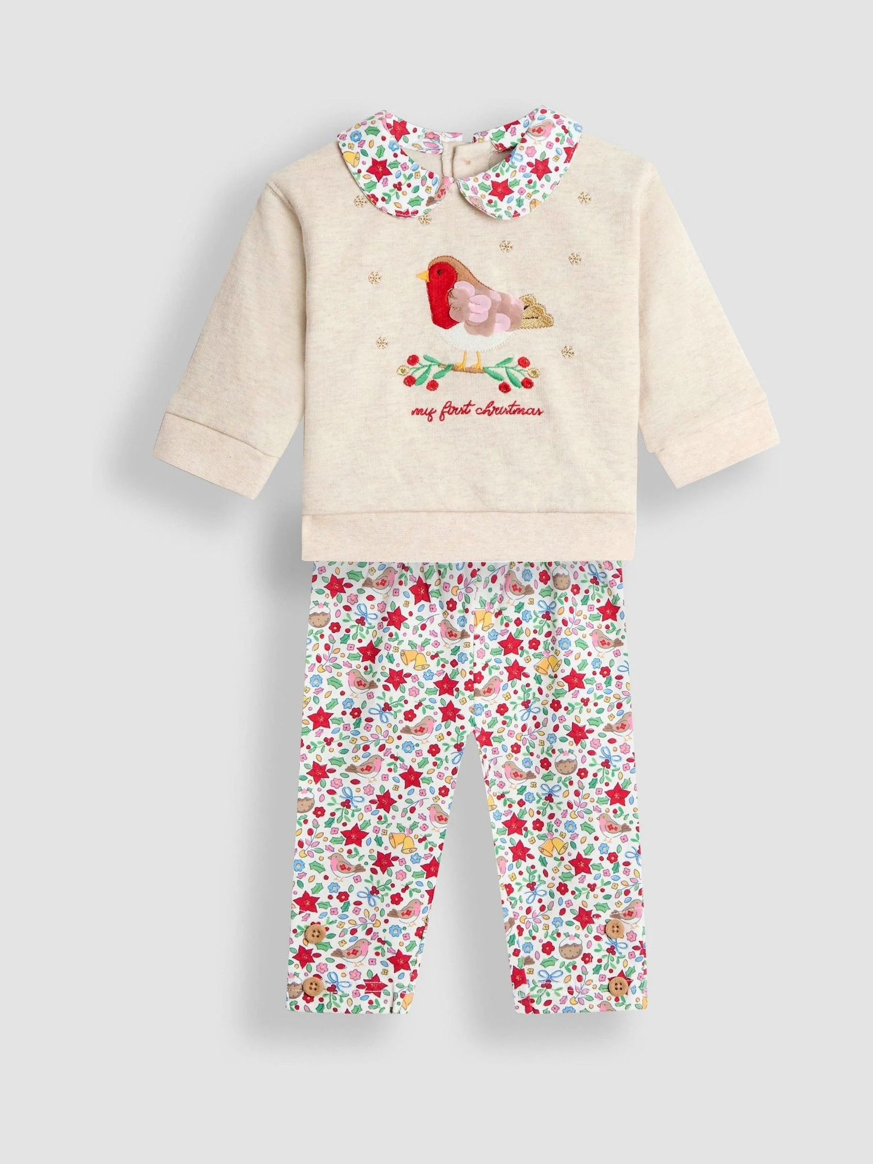 JoJo Maman Bébé My First Christmas Sweatshirt & Leggings Set