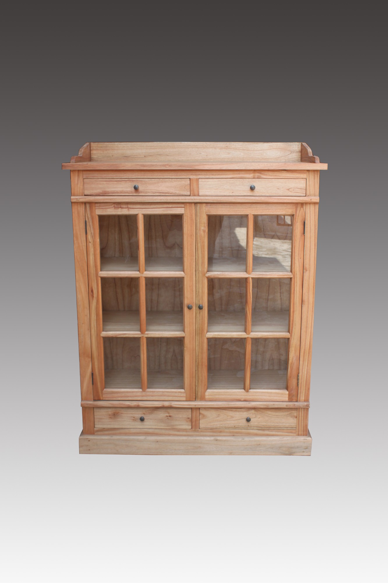 Küchenschrank, 2 Türen, 4 Schubladen, braun, T 47 cm, B 120 cm, H 155 cm von fischer's lagerhaus