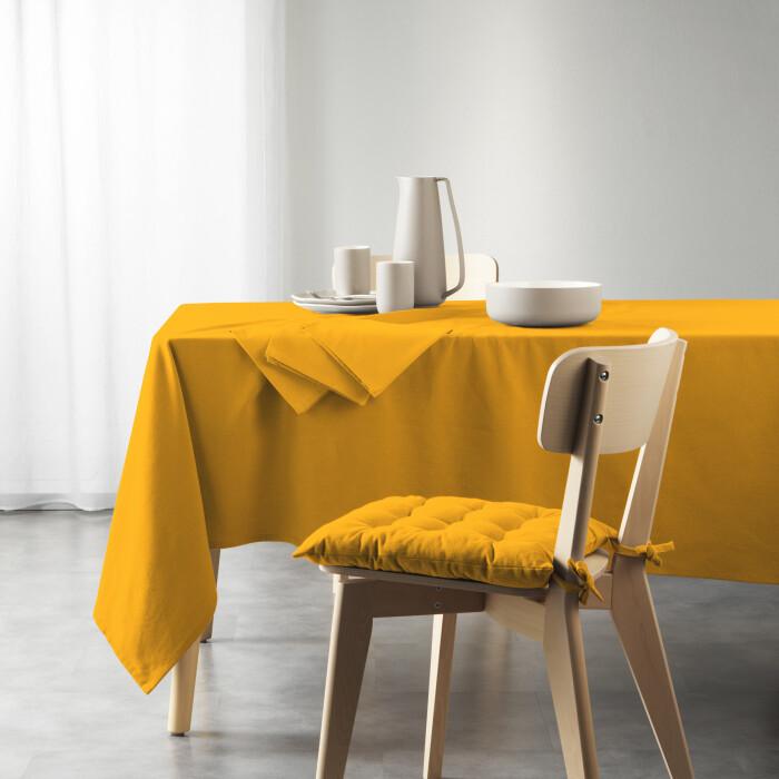 NAPPE RECTANGLE 140X240CM RECYCLE UNI MOUTARDE