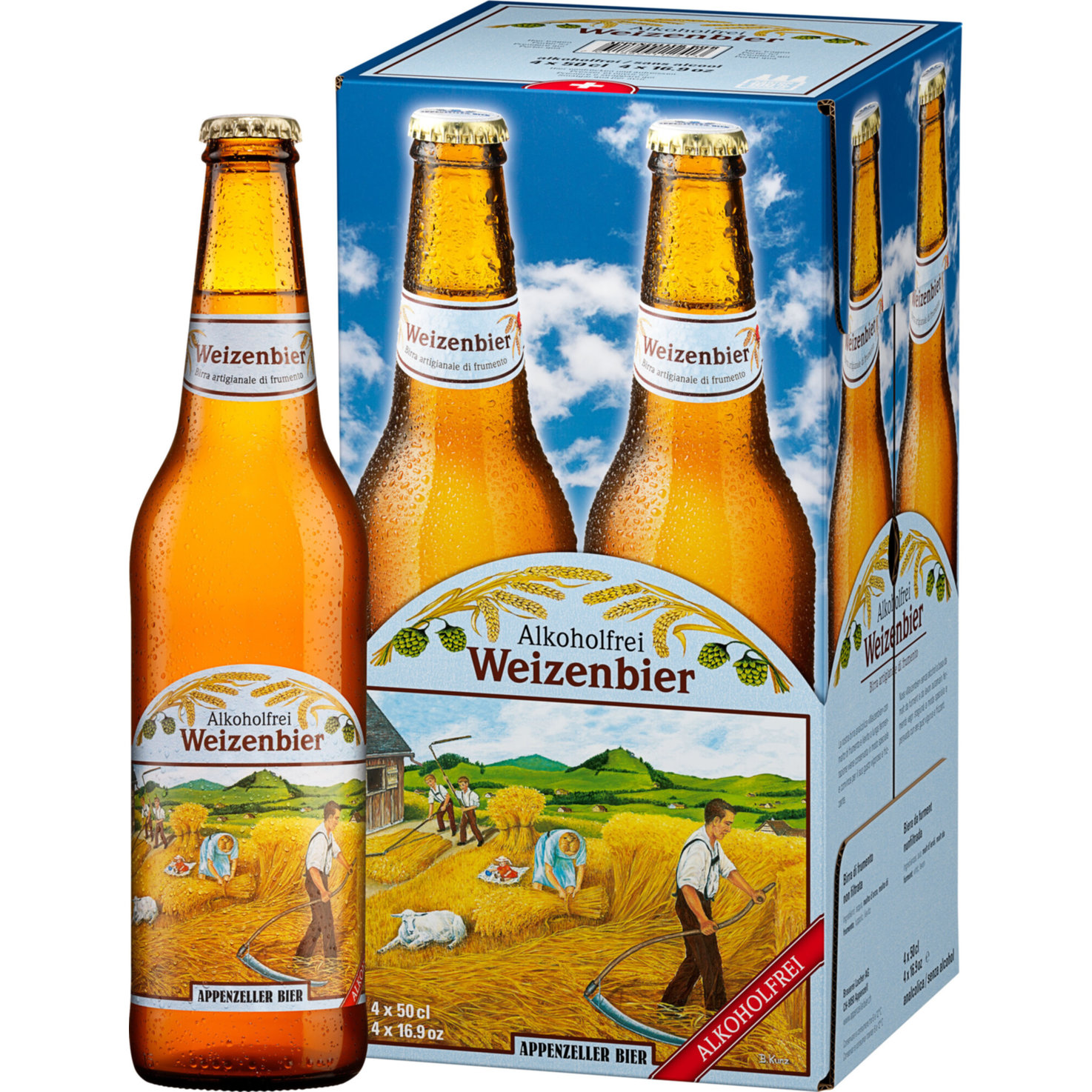 Appenzeller Weizenbier alkoholfrei 4x50cl -200cl