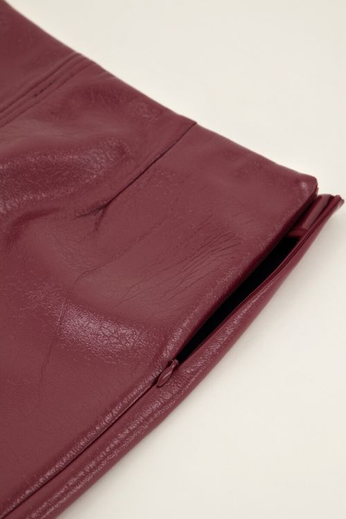 Burgundy rok in leather look