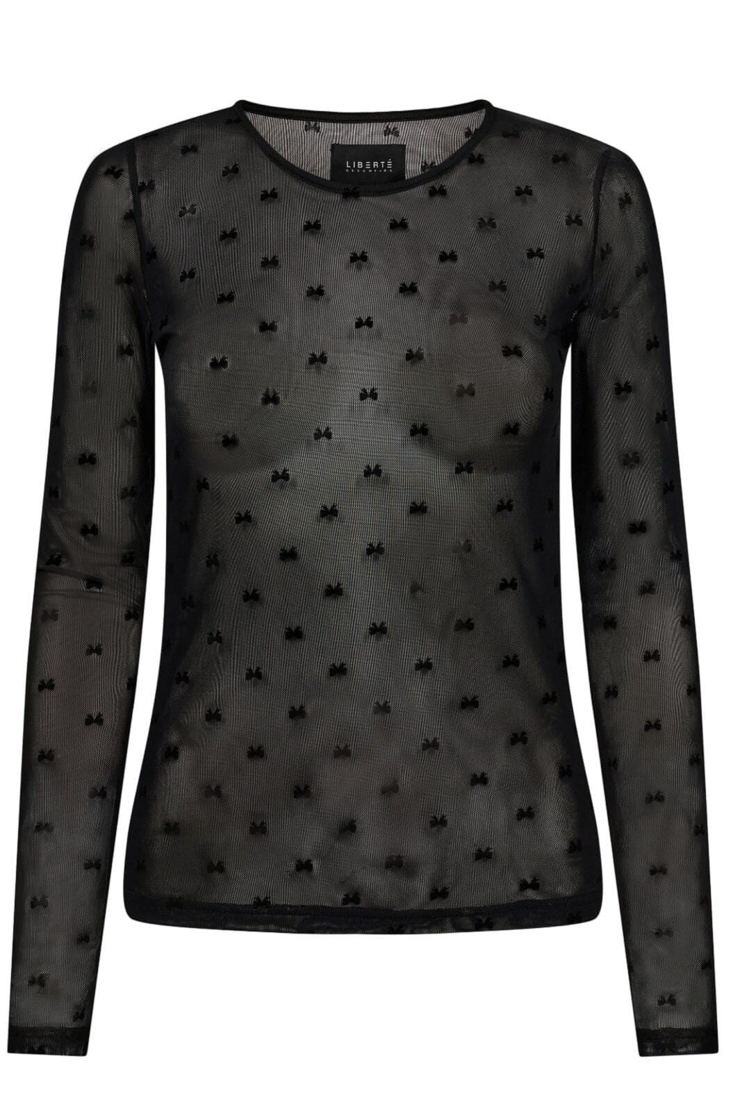 Liberte Mesh-Ls-Tshirt black flock bow