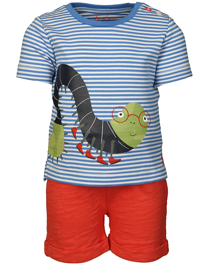 T-Shirt BARNACLE – RAUPE mit Shorts in blau/rot