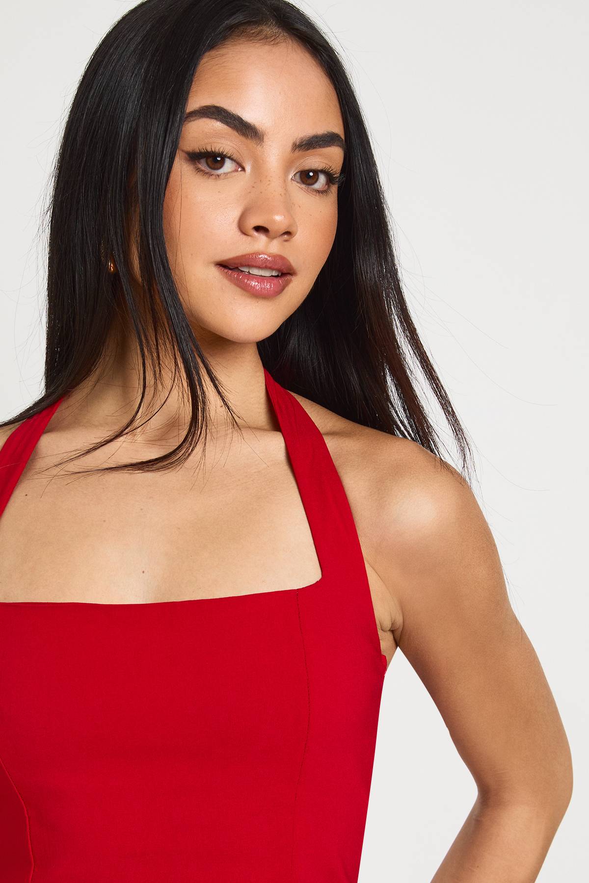 boohoo Robe Patineuse à Encolure Carrée en Bengaline