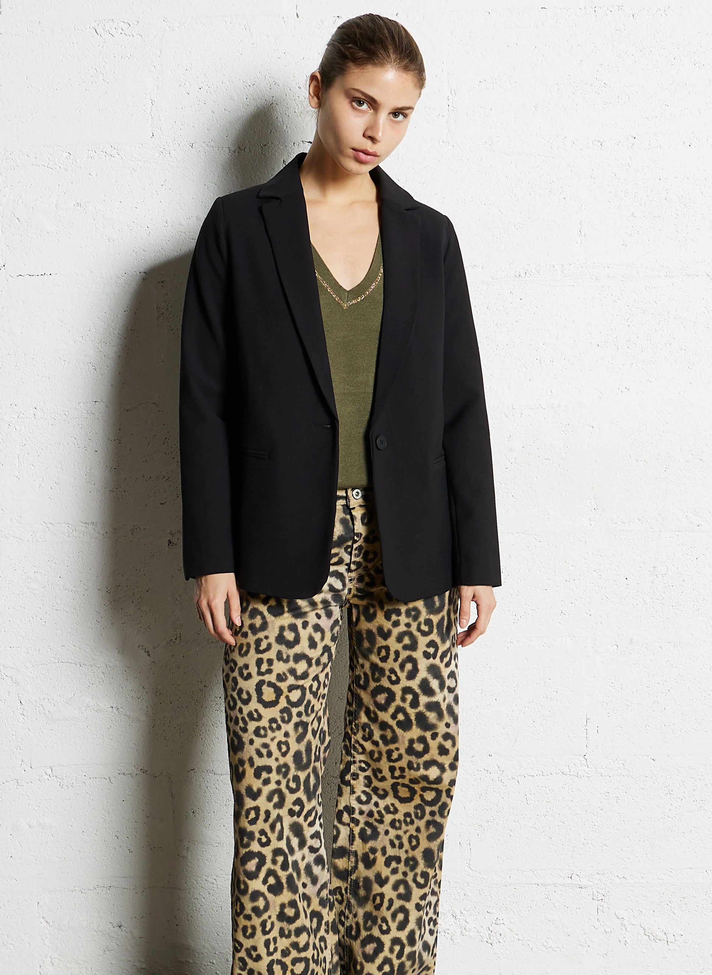 VEDELINE - Veste de tailleur droite | Noir