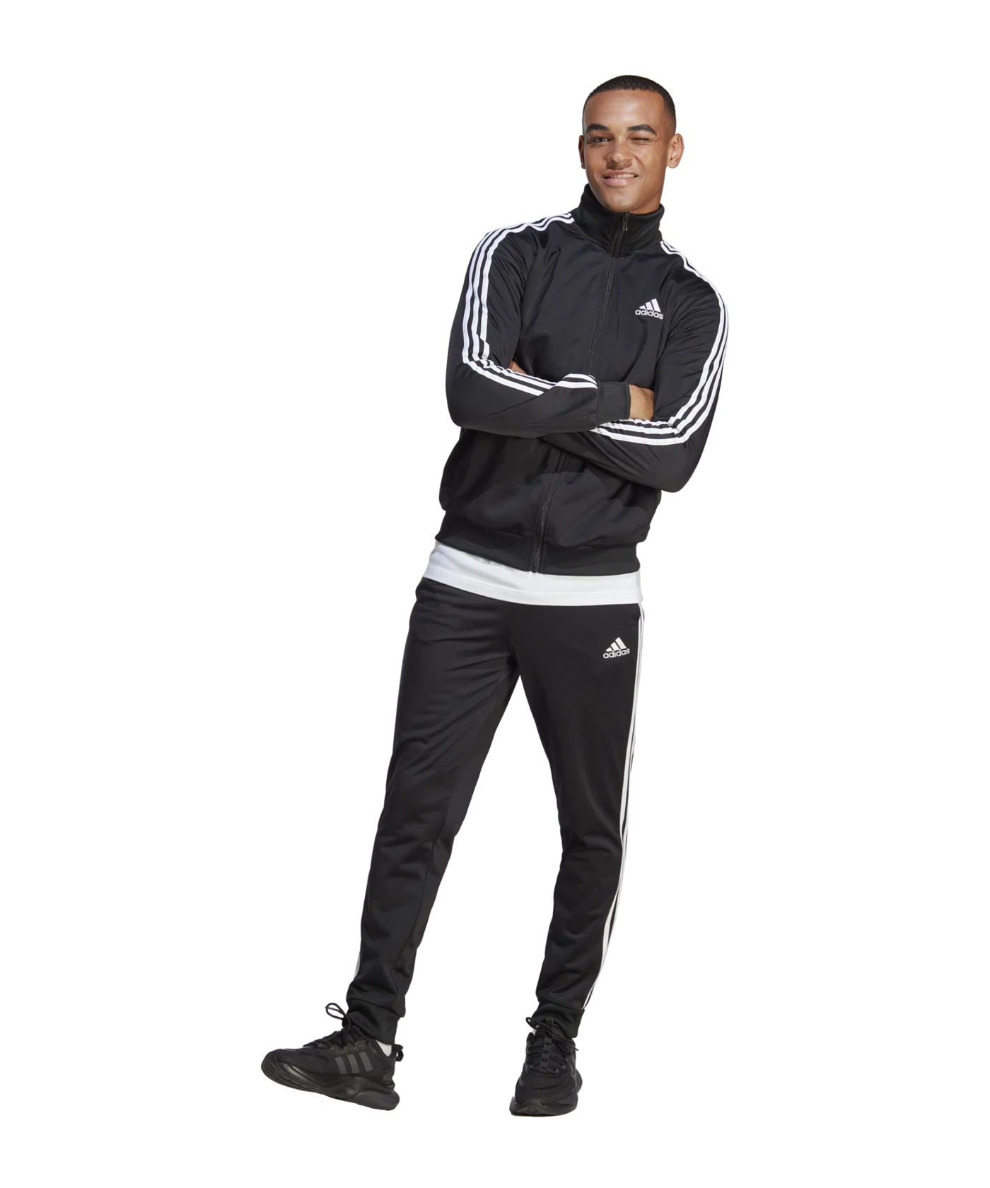 adidas 3S Trainingsanzug Schwarz