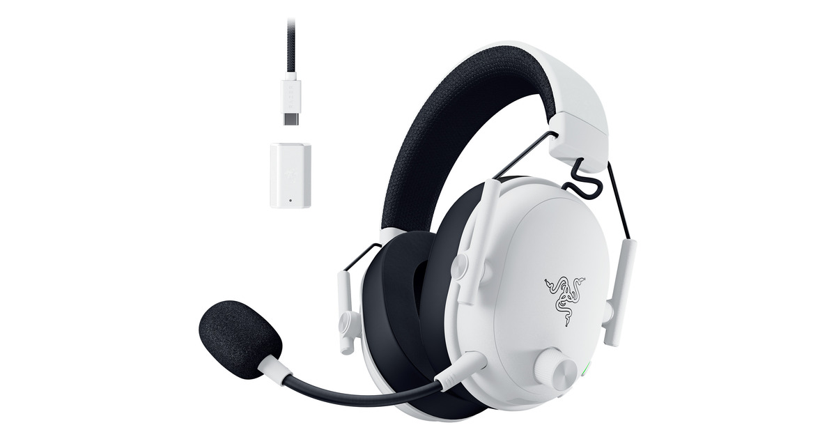 RazerBlackShark V3 over-ear gaming headset  (Wit/zwart, Pc, PlayStation 4 en 5, Bluetooth)