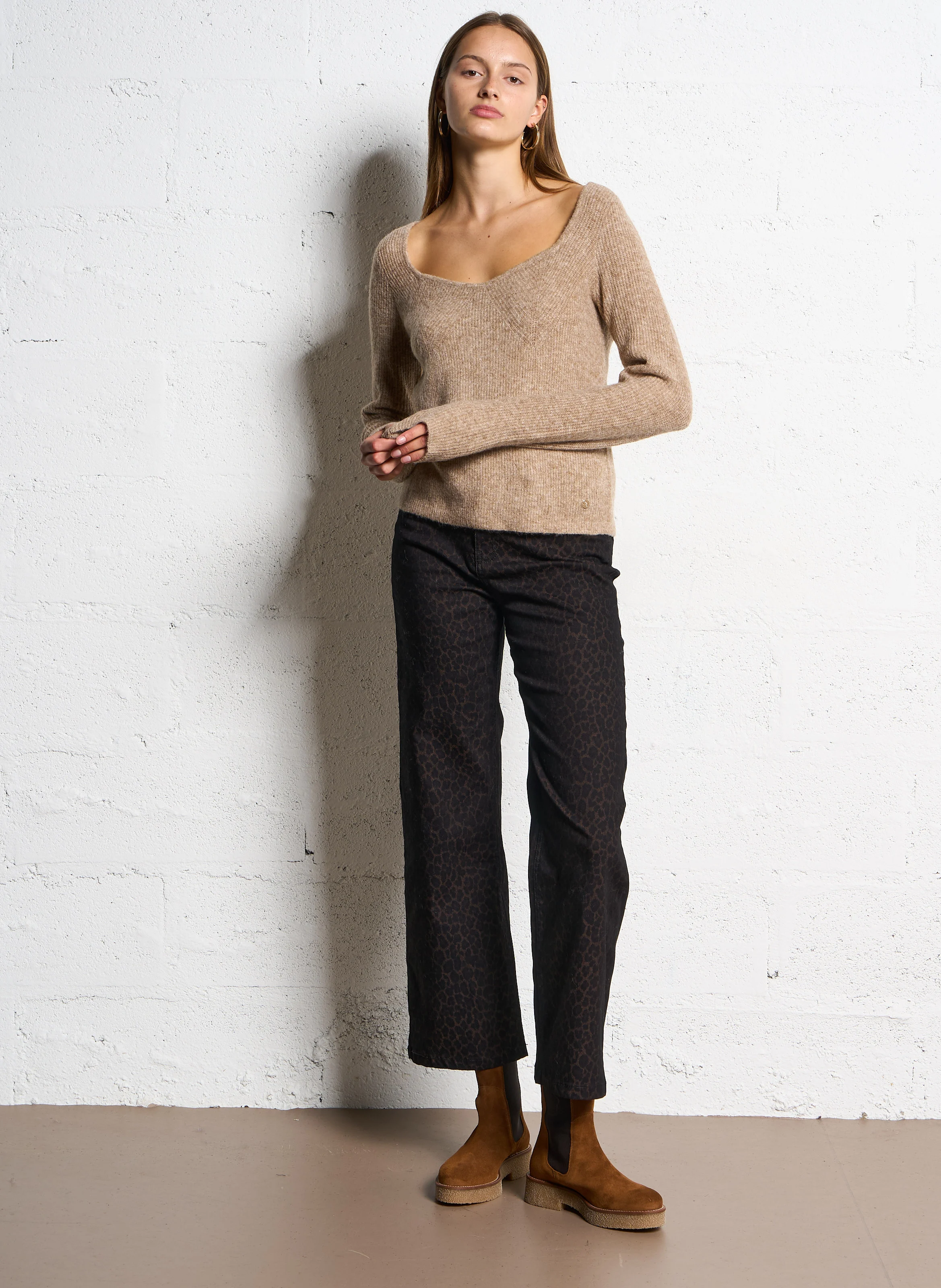 PARY - Pantalon léopard| Marron