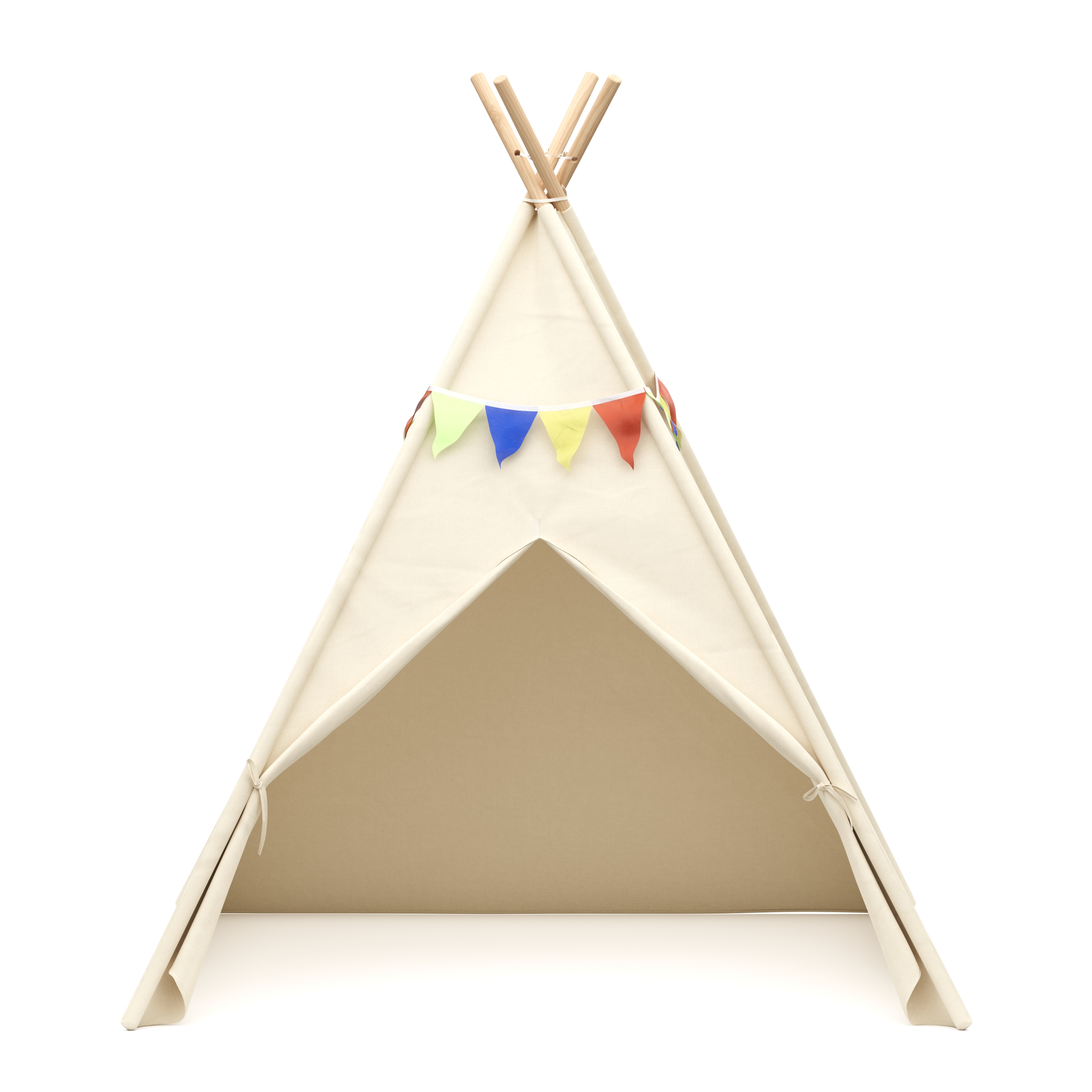 Spielzelt Tipi mit Lichterkette beige