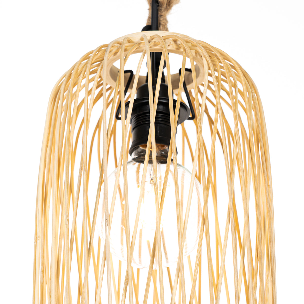 QAZQA Landelijke buiten hanglamp rotan 25 cm - Calamus