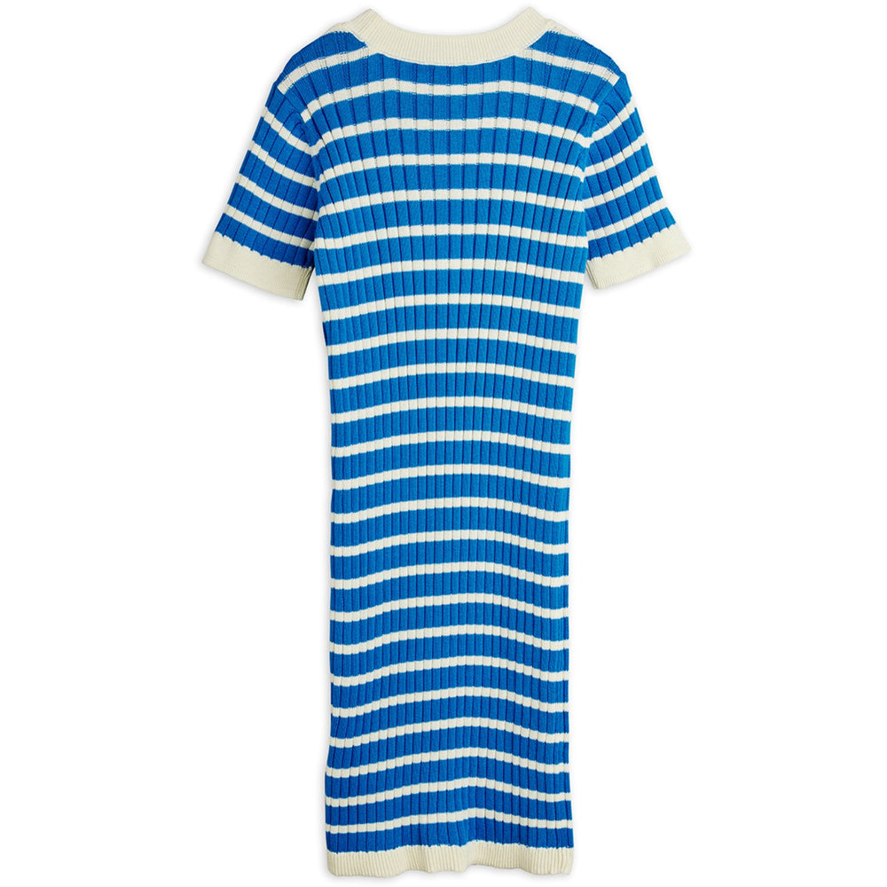 Køb Mini Rodini Blue Ritzratz Patch Rib Strikket Stripe Ss Kjole