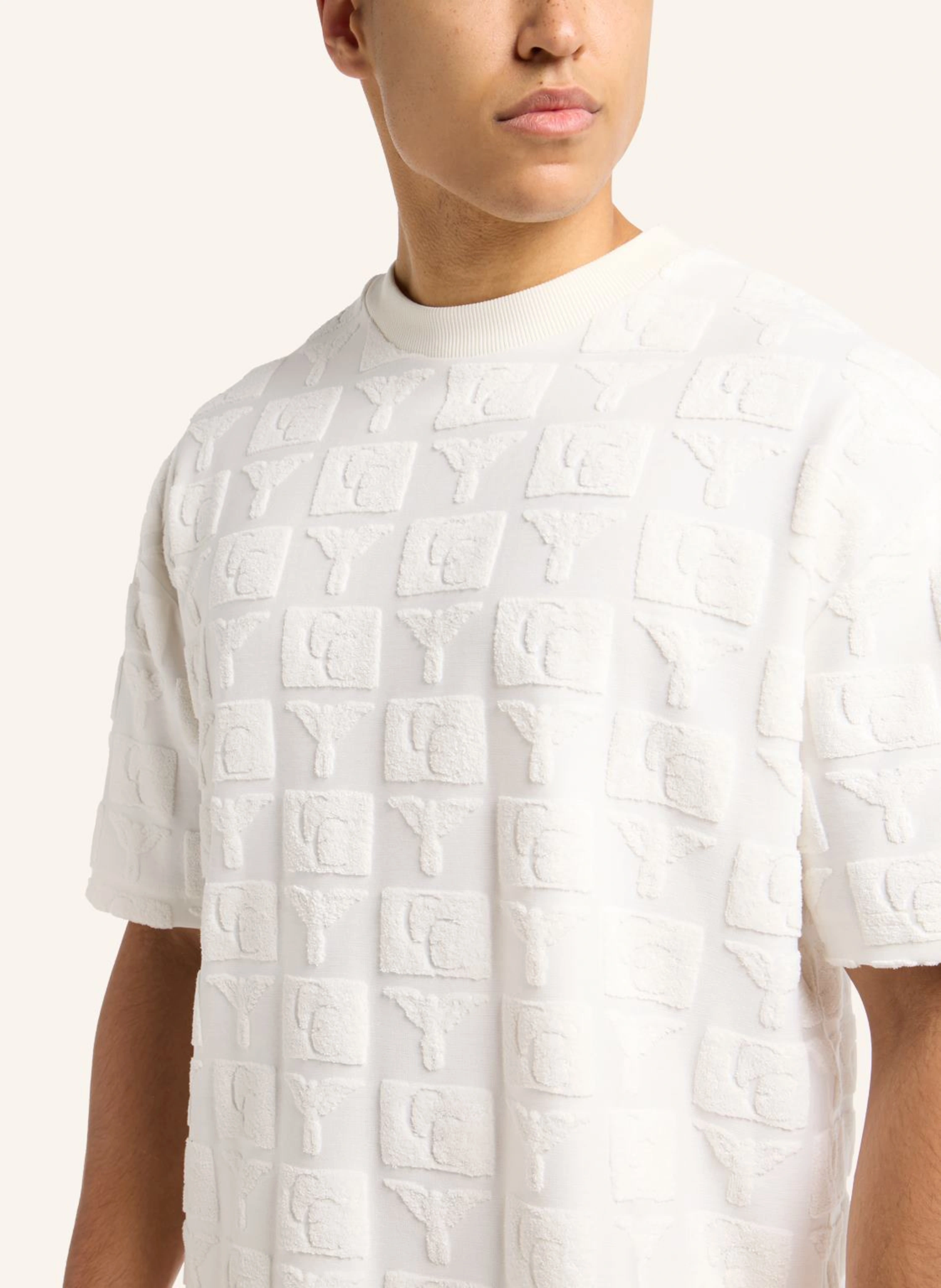 CARLO COLUCCI Oversize T-Shirt mit Frotteeinsätzen EBNICHER