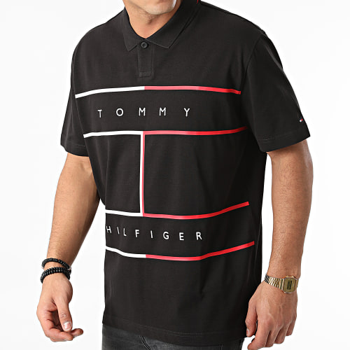 Polo Manches Courtes Large RWB Flag 5043 Noir