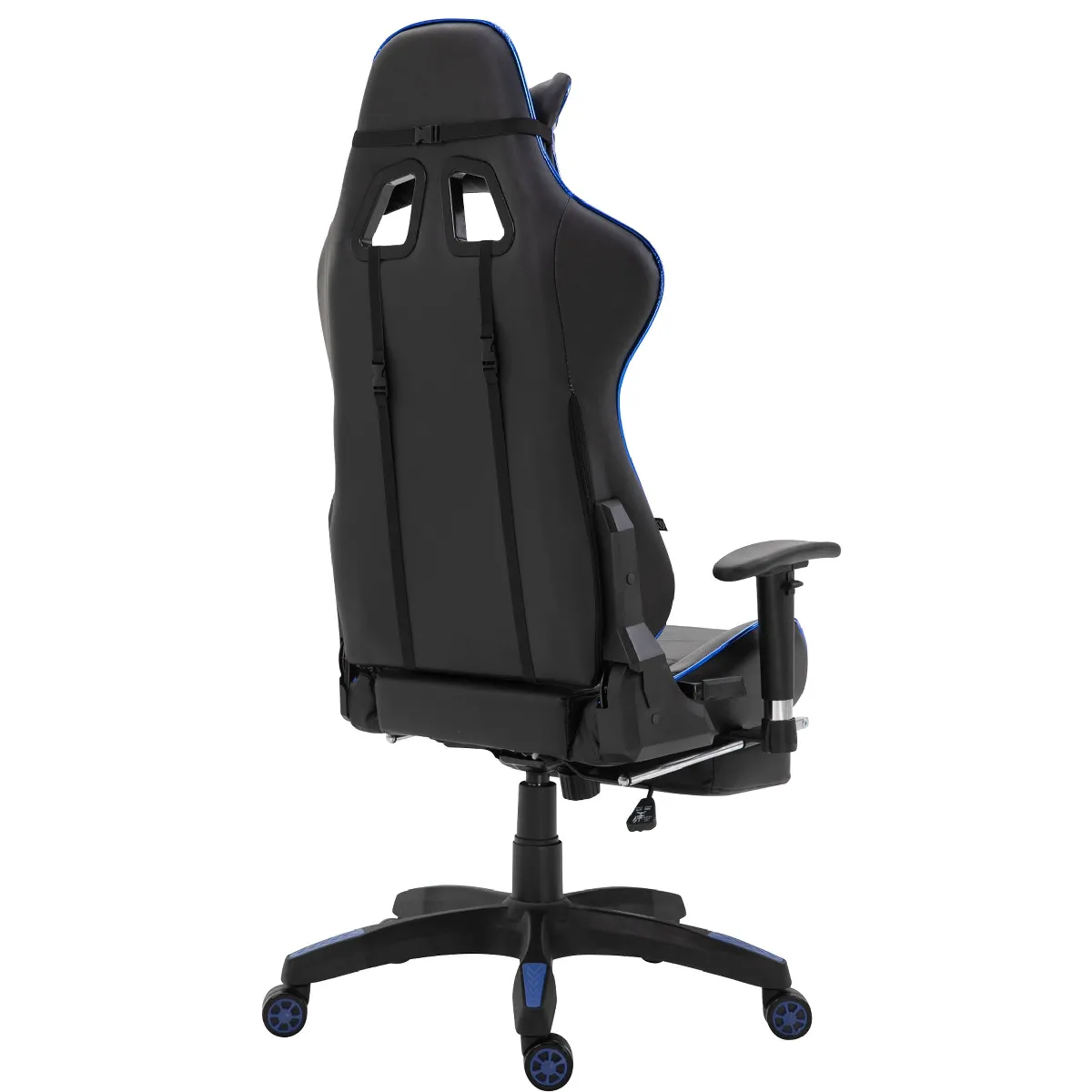 DecoShop26 Fauteuil de bureau Noir/Bleu