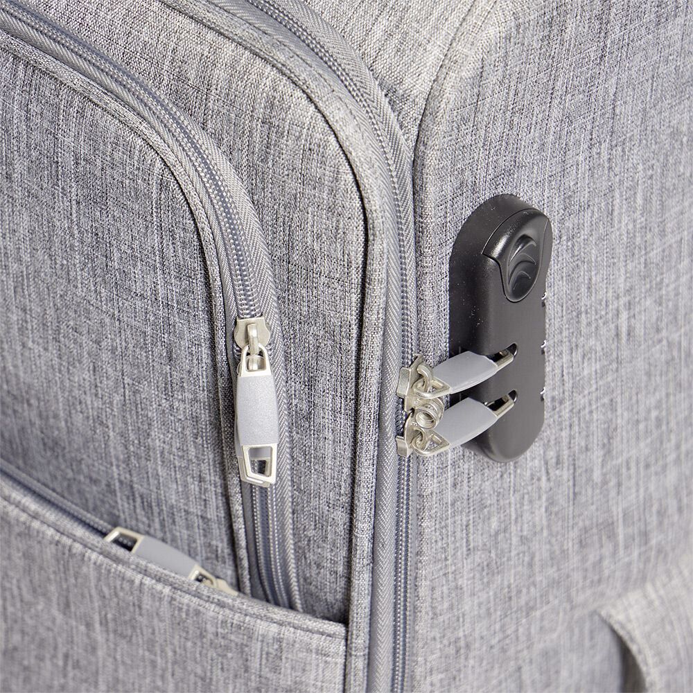 Valise cabine souple 30L polyester gris 35x21,5xH55cm