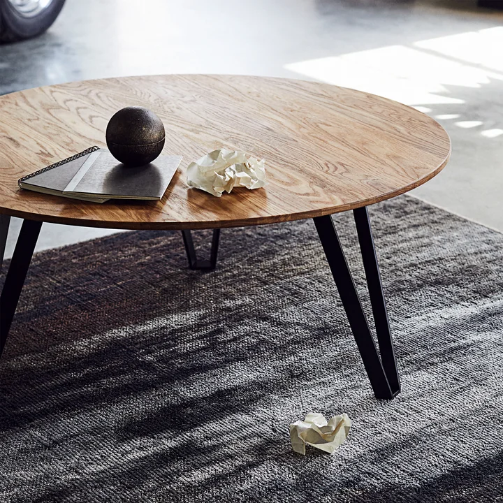 Muubs - Space Couchtisch Ø 90 cm, Eiche geräuchert