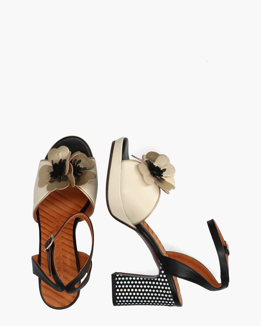 Chie Mihara Kaski48 Beige/Zwart Damessandalen