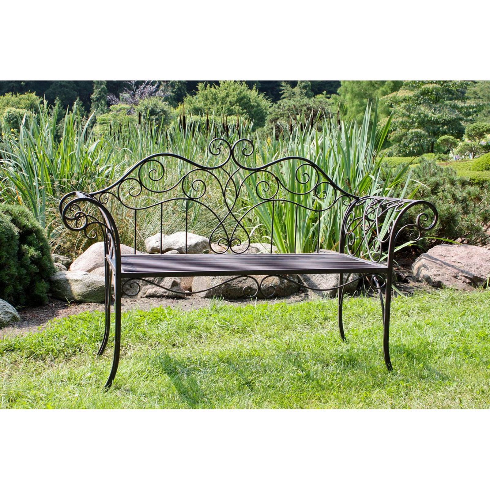 Gartenbank SELENE - rostfarben - 143 cm