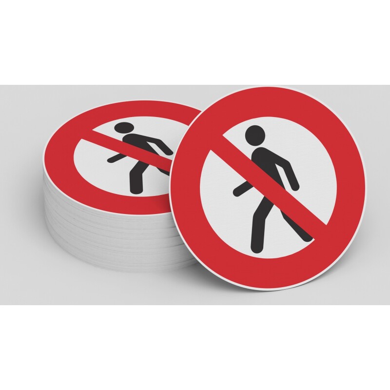 Panneau rond ISO EN 7010 - Interdit aux piétons - P004