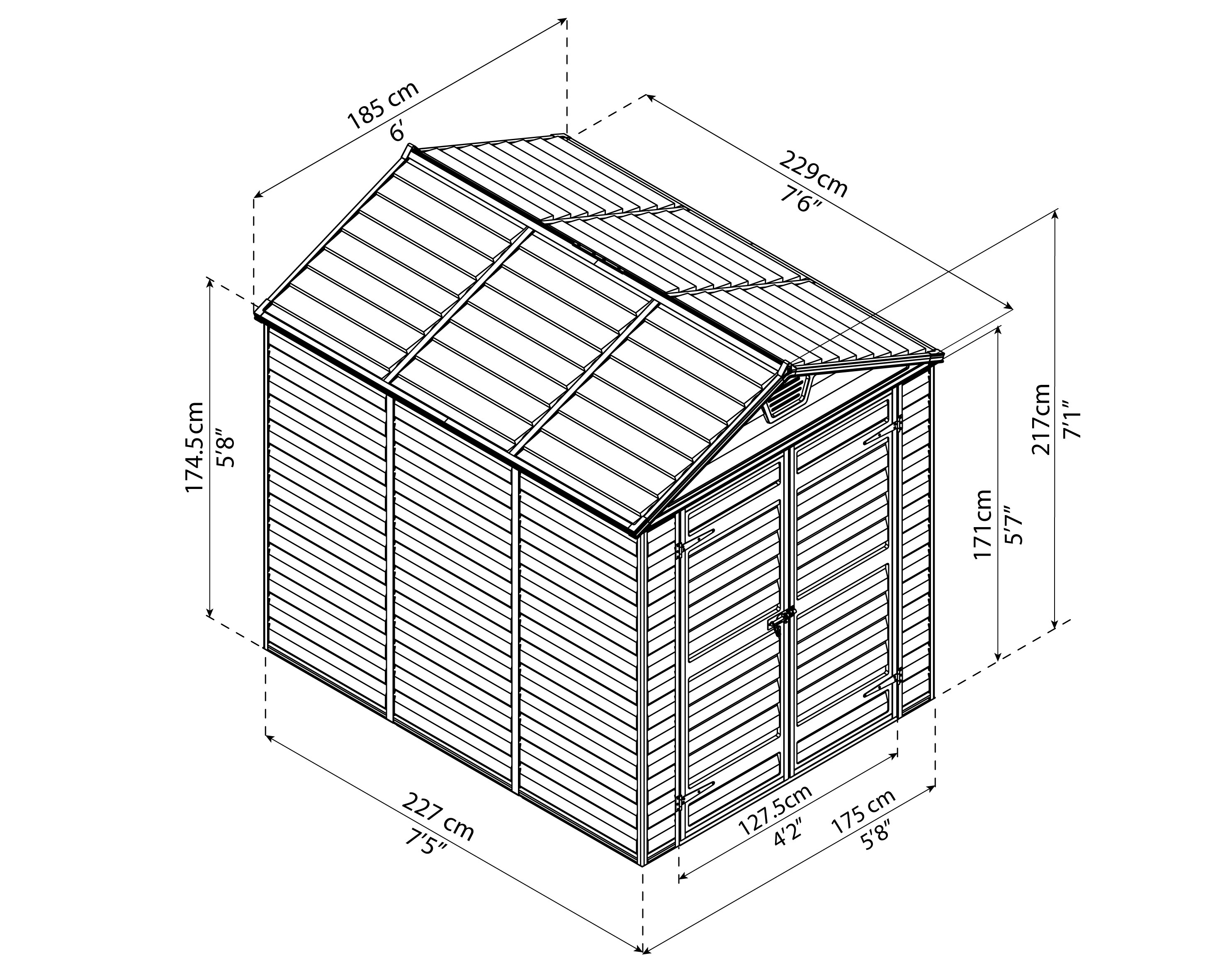 Palram - Canopia Skylight Gerätehaus, anthrazit ca.185,5x217x230,5 cm BxHxT