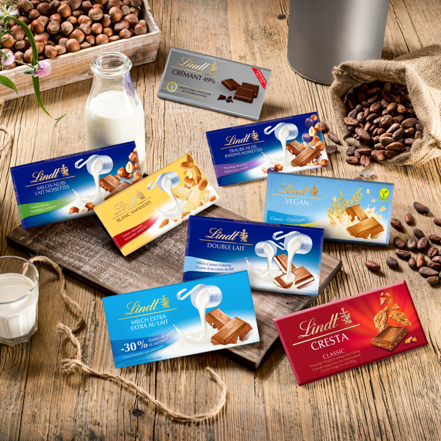Lindt Tafelschokolade Milch Nuss