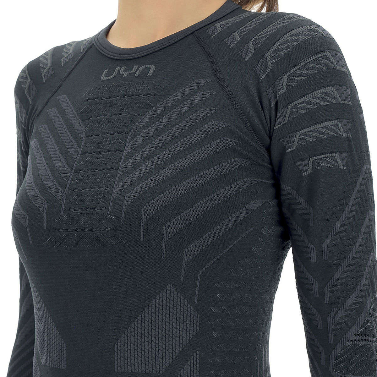 UYN Resilyon Thermoshirt Lange Mouwen Round Neck Zwart/Antraciet Dames