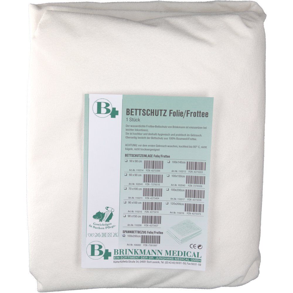 Spannbettbezug Frottee 100 x 200 cm wasserdicht