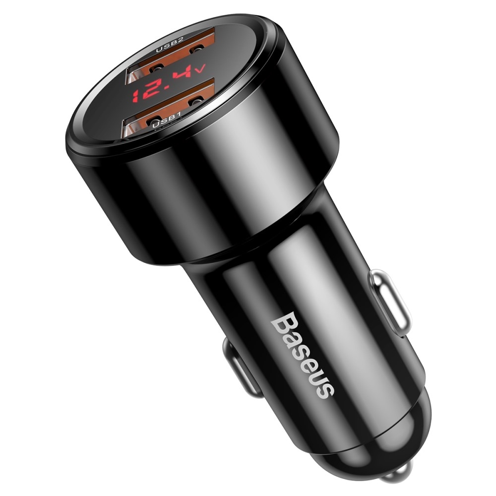 45W (6A) Universal USB Auto KFZ Ladegerät mit Digital Display   Quick Charge 3.0 - Schwarz