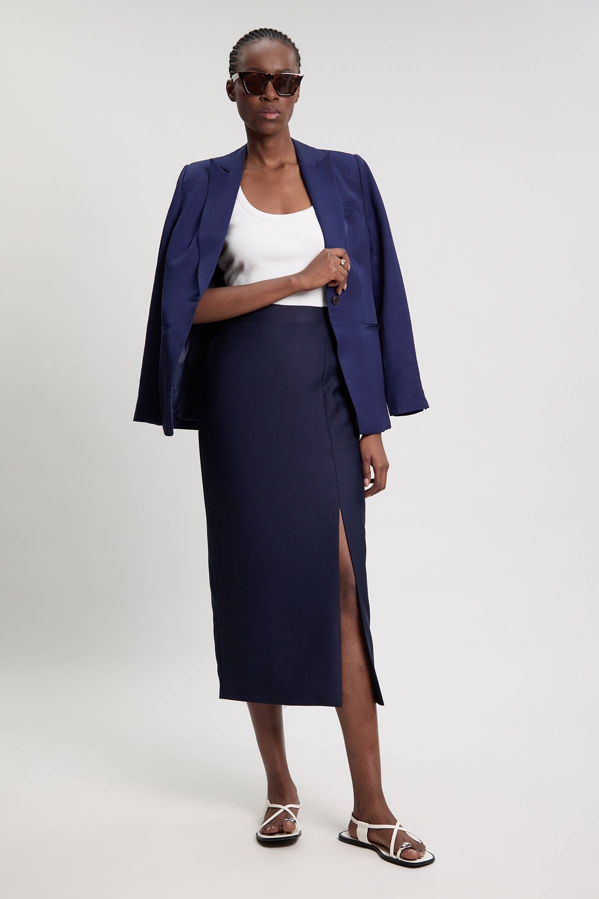 KarenMillen Jupe Crayon Midi Ajustée En Satin Petite