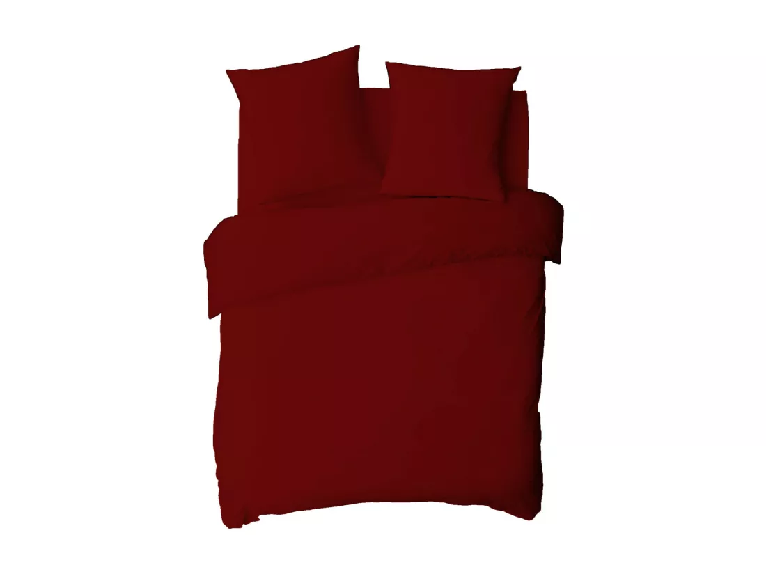 Drap housse en coton 57 fils uni bonnet 25cm terracotta 140x200cm
