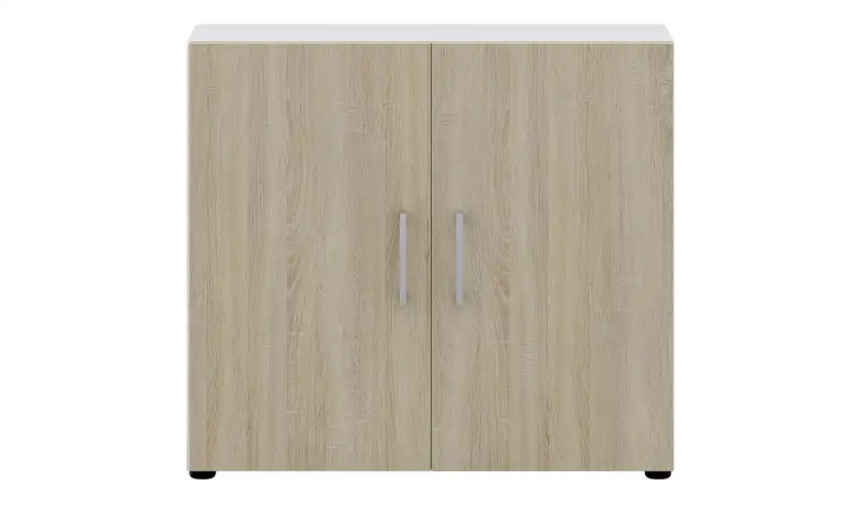 Aktenschrank Kasai 2 Türen 72 cm Weiß, Eiche Sonoma (Nachbildung)