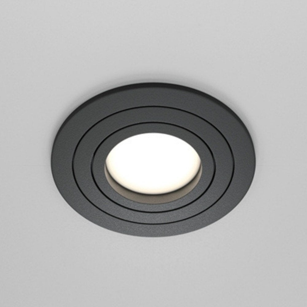 Atom inbouwplafondlamp in zwart, GU10, rond