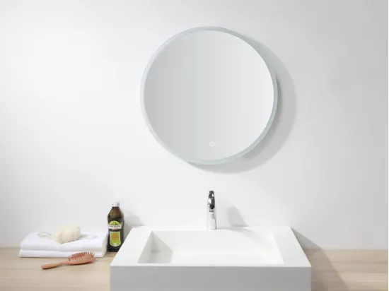 Miroir de salle de bain lumineux rond à leds anti-buée - D60 cm - DANIELA