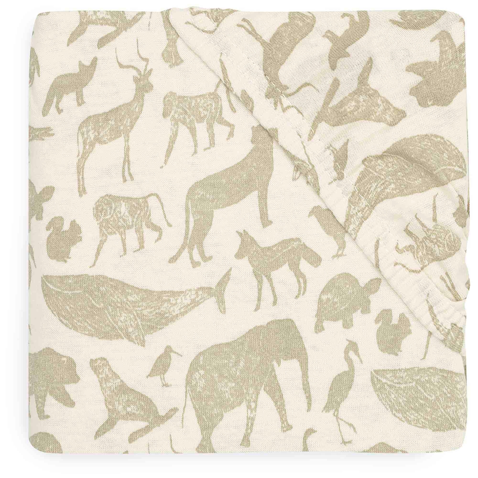 Jollein wieghoeslaken animals wit