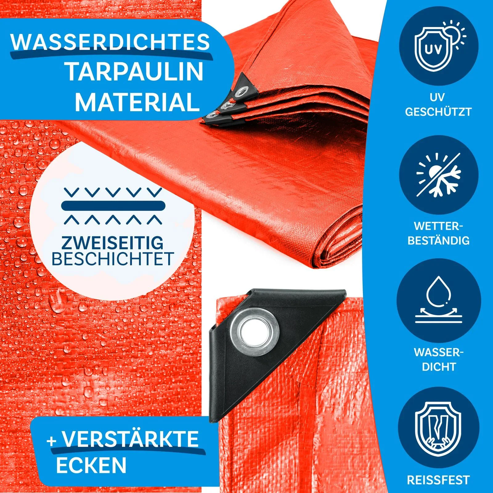 floordirekt Abdeckplane | 140 g/m² | Orange