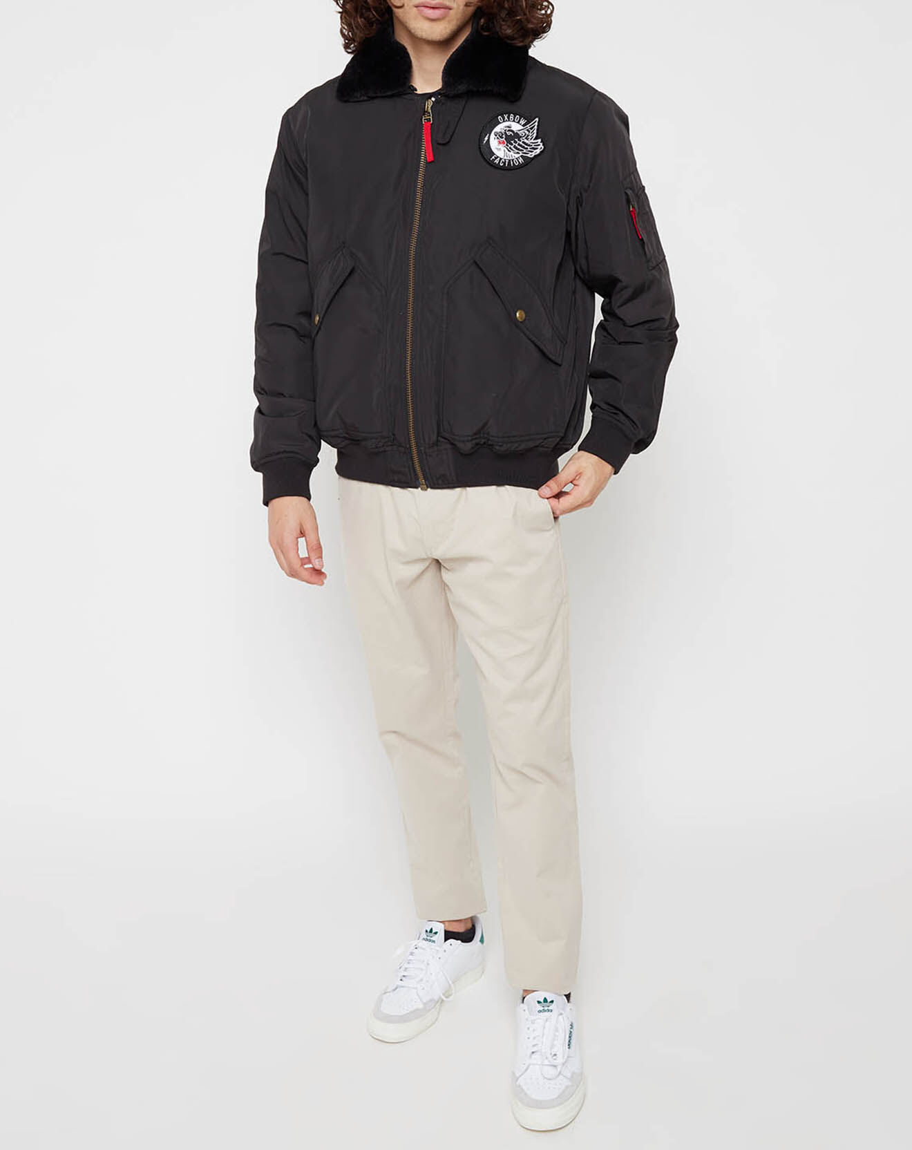 Oxbow Bombers matelassé col fausse fourrure noir