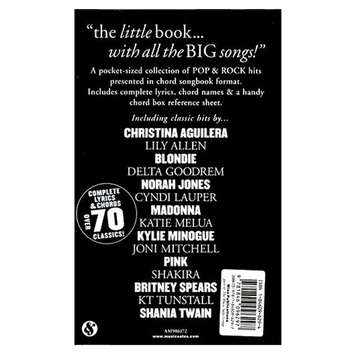 MusicSales The Little Black Songbook: Pop & Rock songbook