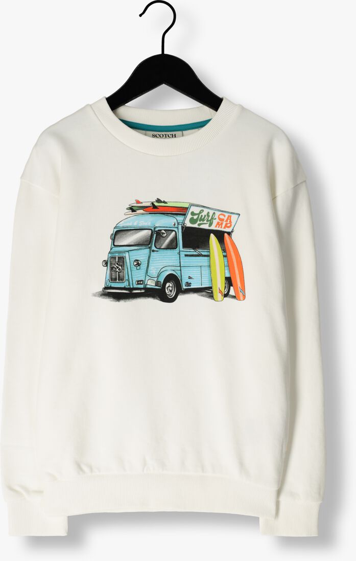 SCOTCH & SODA witte scotch & soda sweater cotton in conversion artwork sweatshirt