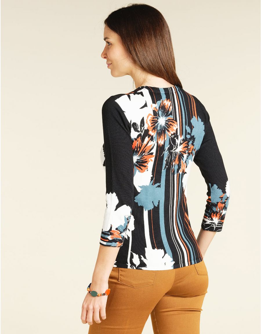 Pull orange fantaisie