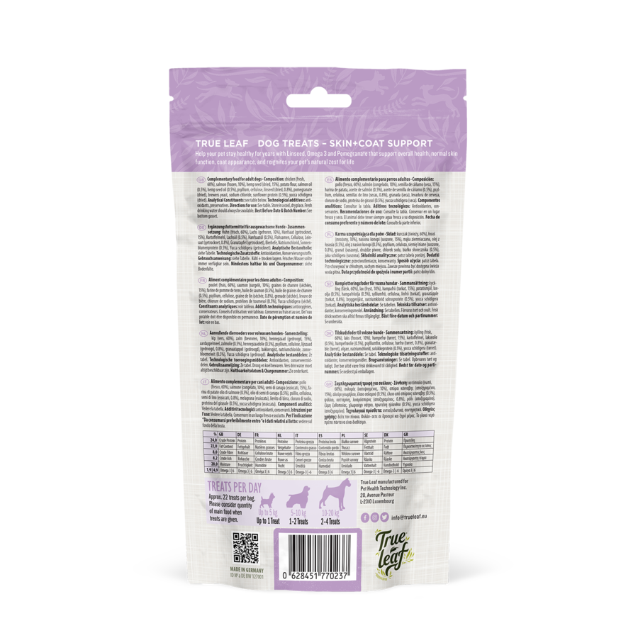 Petiscos True Hemp para Pele e Pelagem, Sabor Frango