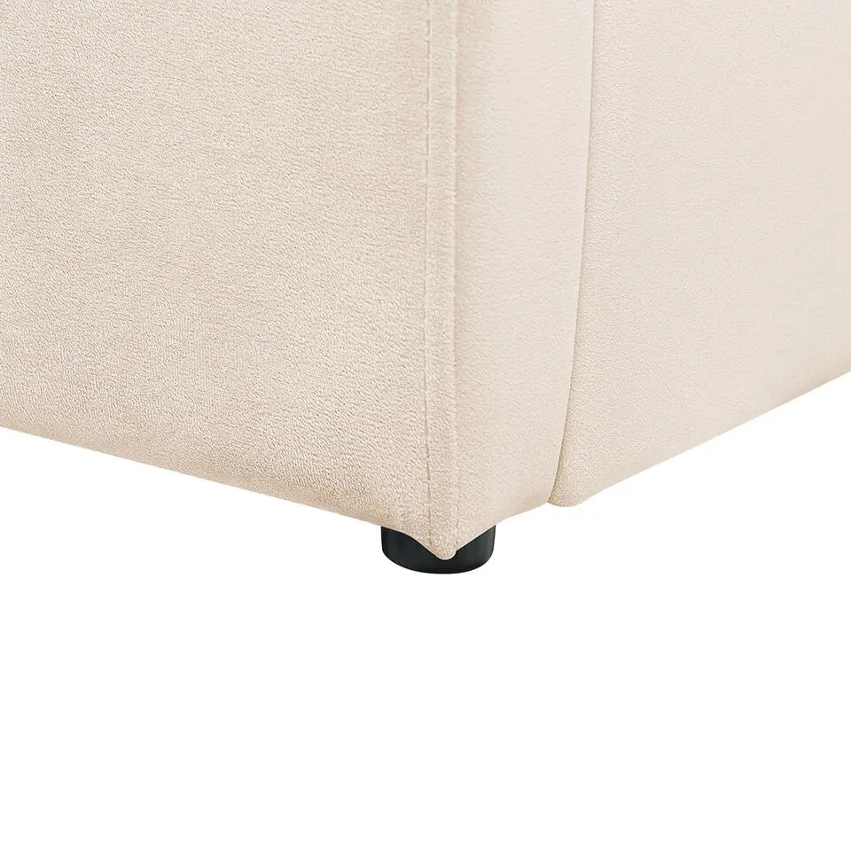 ANET - Bed met opbergruimte - Beige - 90 x 200 cm - Fluweel