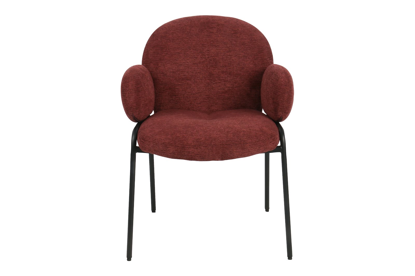 Bonnie spisestol med arm Tekstil Lord 98 Rød med sortlakkert ramme