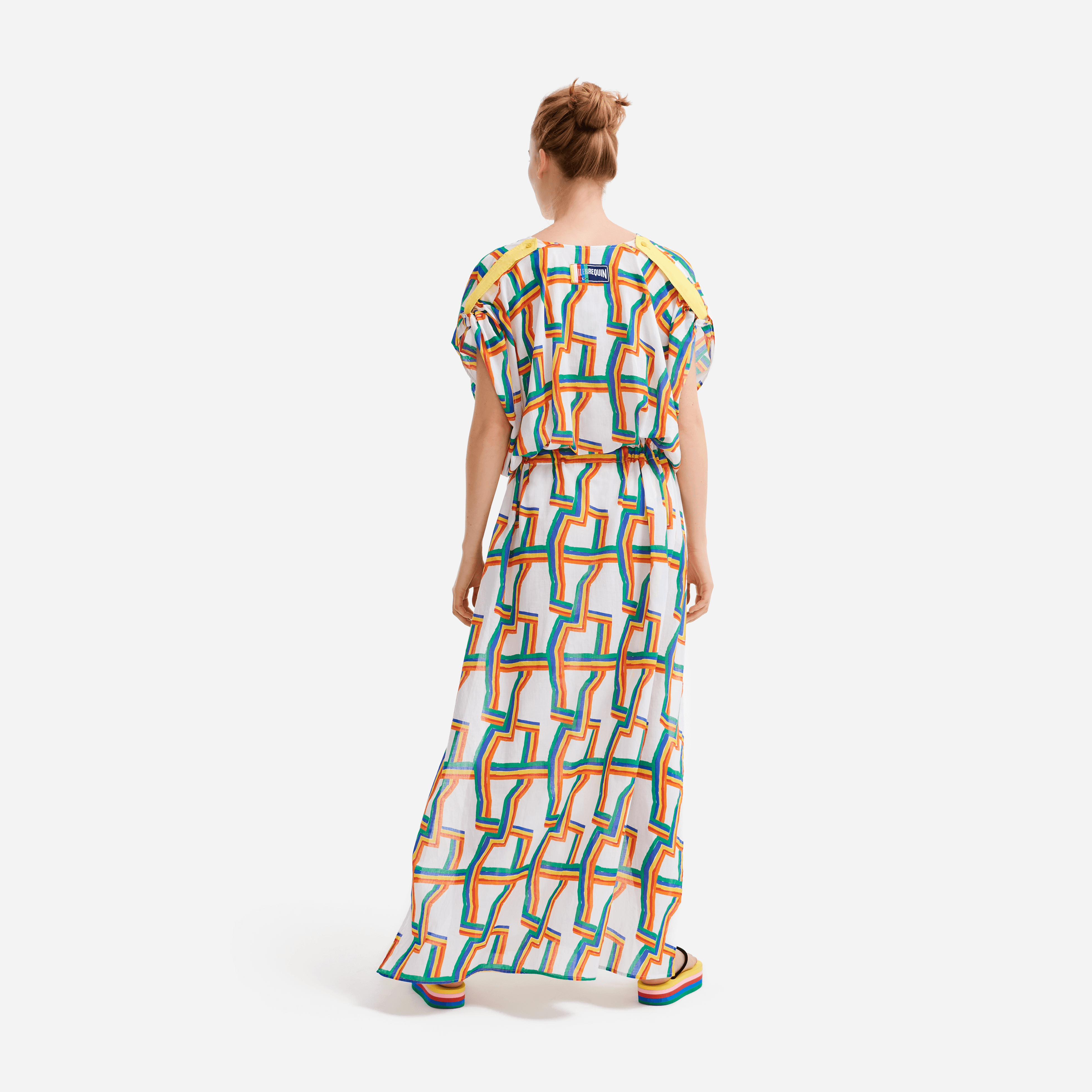 Tunique longue femme en voile de coton Africain - Vilebrequin x JCC+ - Edition limitée | Site Vilebrequin | CIIH9V24