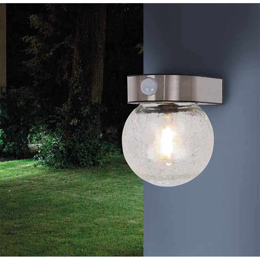 Lampe solaire murale à visser sphère détecteur de mouvement